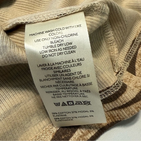 NWT Anthropologie Off The Shoulder Long Sleeve Top Brown Zebra Size M - Picture 8 of 14